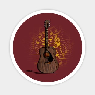 Wooden Guitar Magnet